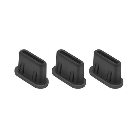 Beskyttelse / Stik til USB-C-stik - Silikone - 3-pak - Sort