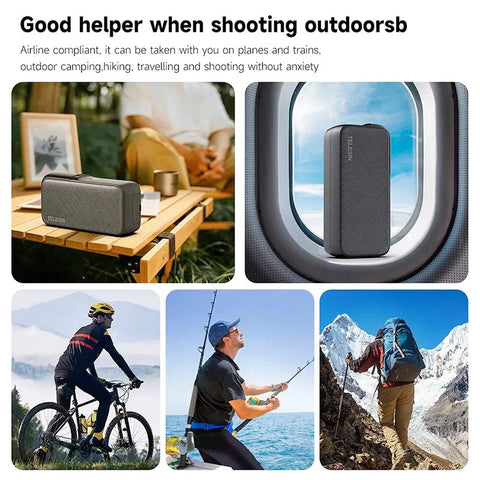 Telesin GoPro Multi-Batterioplader og Powerbank 10000mAh med akkumulatorer - Dobbelt - til GoPro Hero12/11/10/9/8/7/6/5
