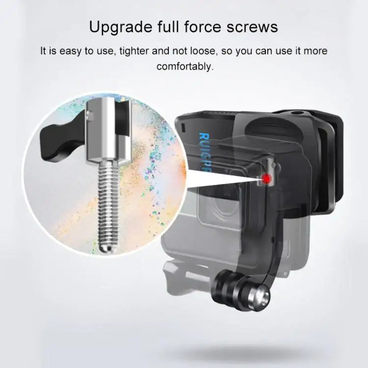 RUIGPRO 360 Degree Rotation J-Type Backpack Rec-Mounts Clip Clamp Mount with Screw for GoPro HERO9 Black / HERO8 Black /HERO7 /6 /5, DJI Osmo Action, Xiaoyi and Other Action Cameras - Action King