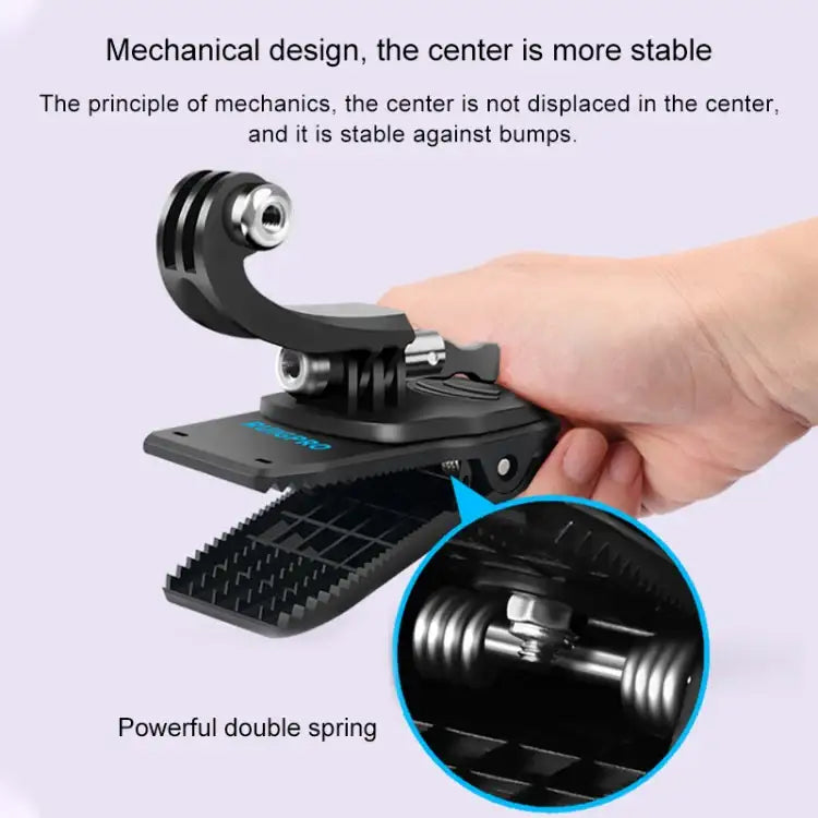 RUIGPRO 360 Degree Rotation J-Type Backpack Rec-Mounts Clip Clamp Mount with Screw for GoPro HERO9 Black / HERO8 Black /HERO7 /6 /5, DJI Osmo Action, Xiaoyi and Other Action Cameras - Action King