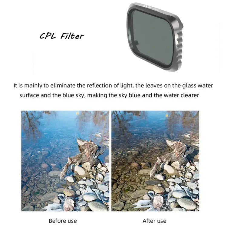 JSR KS CPL + ND8 + ND16 Lens Filter for DJI Air 2S, Aluminum Frame - Action King