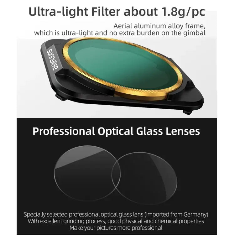 Sunnylife A2S-FI9345 3 in 1 CPL+ND8+ND16 Lens Filter for DJI Air 2S - Action King