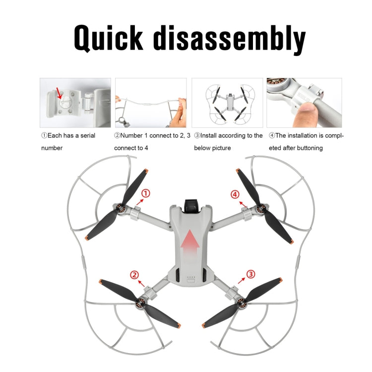 DJI Mini 4 Propellerskydd för optimal säkerhet och kollsionsskydd. Enkel montering och hållbar design.