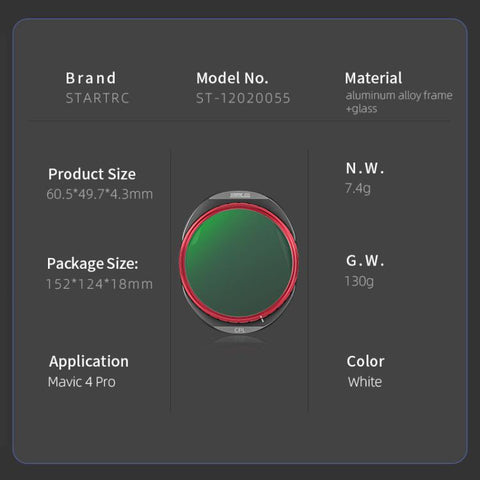 For DJI Mavic 4 Pro STARTRC CPL Lens Filter - Action King