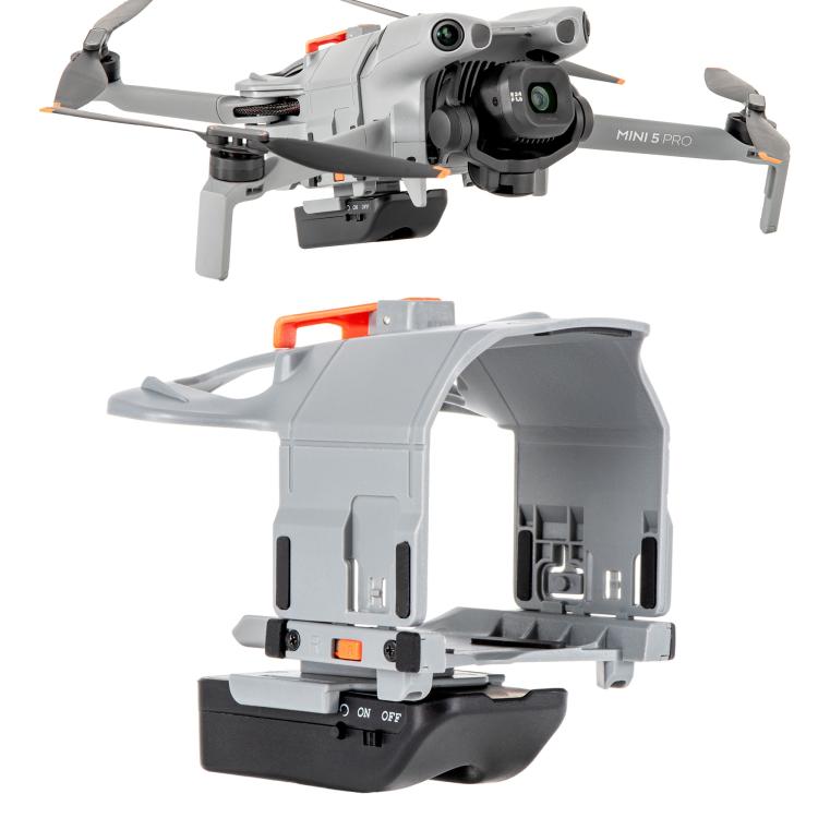 Til DJI Mini 5 Pro STARTRC LED-lys luftkastningssystem Thrower parabolsk, Til DJI Mini 5 Pro