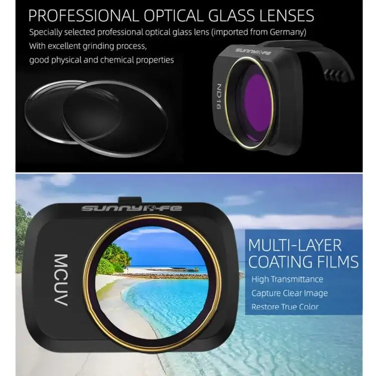 Sunnylife MM-FI9258 For DJI Mavic mini 6 In 1 Drone MCUV+CPL+ND4+ND8+ND16+ND32 Lens Filter - Action King