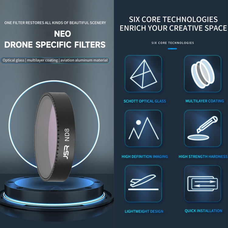 DJI Neo JSR KB Serie drönarfilter: premium ND/PL-filter för cinefotografering.