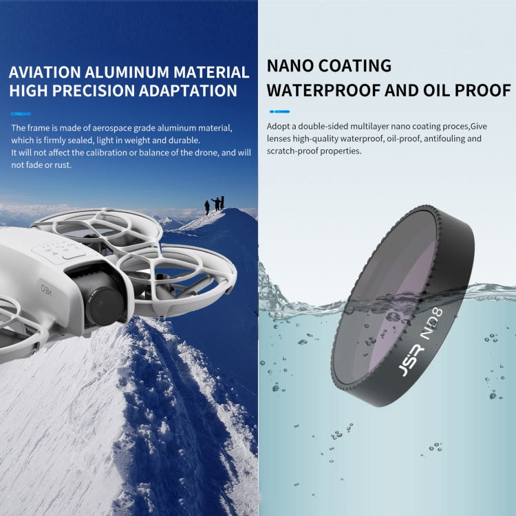 Til DJI Neo JSR KB-serien drone linsefilter, MCUV, CPL, ND8, ND16, ND32, ND64, ND8PL, ND16PL, ND32PL, ND64PL, NIGHT, STAR, Sort tåge 1/4, Stribetegning Blå, 3 i 1 CPL ND8/16, 4 i 1 CPL ND8 Børstet sort tåge, 4 i 1 ND8-64, 6 i 1 ND8-64 CPL STAR ...