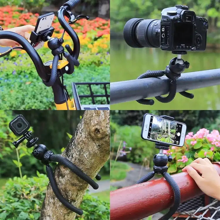 PULUZ Mini Octopus Flexible Tripod Holder with Ball Head for SLR Cameras, GoPro, Cellphone, Size: 25cmx4.5cm - Action King