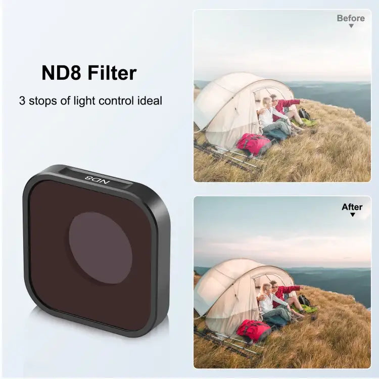 PULUZ Action Camera ND8 Lens Filter ForGoPro HERO13 Black /12 Black /11 Black /11 Black Mini /10 Black /9 Black - Action King