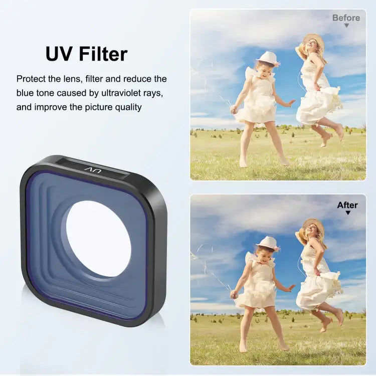 PULUZ Action Camera UV Lens Filter For GoPro Hero11 Black / Hero11 Black mini / HERO10 Black / HERO9 Black - Action King