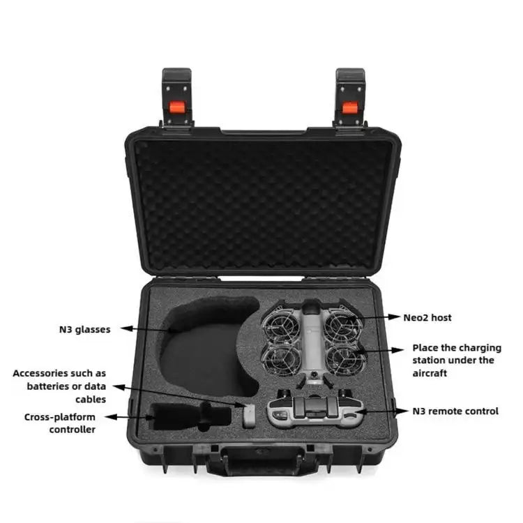 Optimal dji neo 2 väska i robust material för säker drönartransport, skyddar mot stötar och fukt.