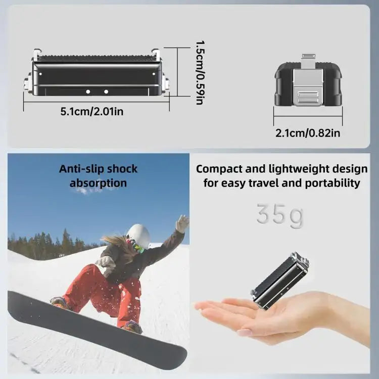 Magnetiskt snabbfäste för actionkamera fäst vid en hjälm.