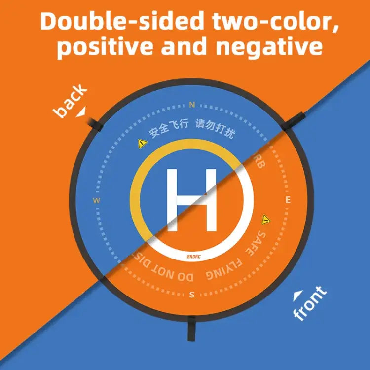 Skyddande Landningsplatta för DJI Mavic MINI 3PRO/Avata drönare, 50cm, orange/svart.