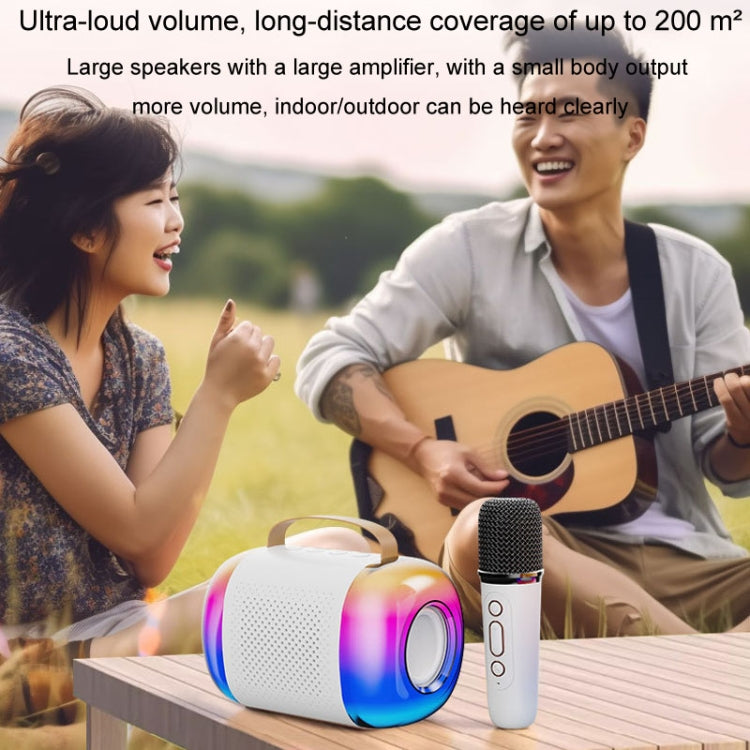 Bærbar Bluetooth-højttaler til hjemmet og udendørs, trådløs karaoke-lyd, Y5 1 mikrofon, Y5 2 mikrofon