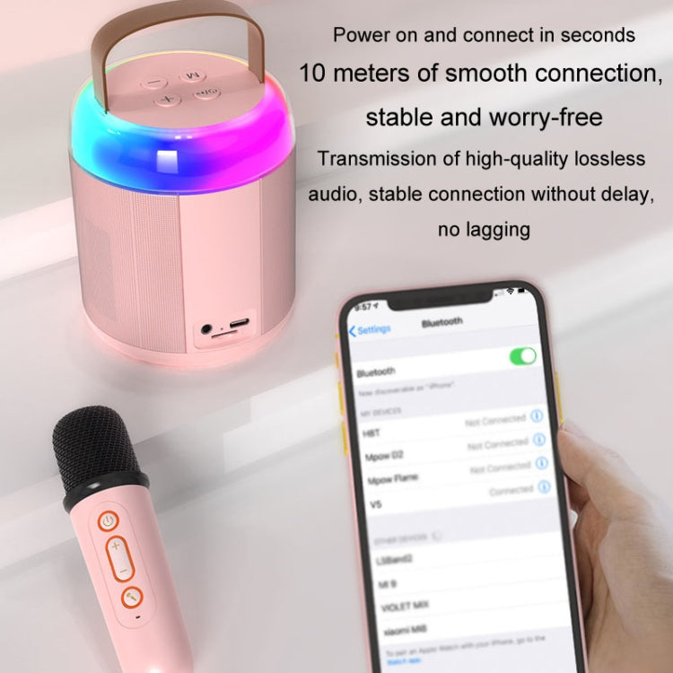 Bærbar Bluetooth-højttaler til hjemmet, lille, udendørs, karaoke-lyd, Y1 Hvid, Y1 Pink, Y1 Sort, Y2 Hvid, Y2 Pink, Y2 Sort