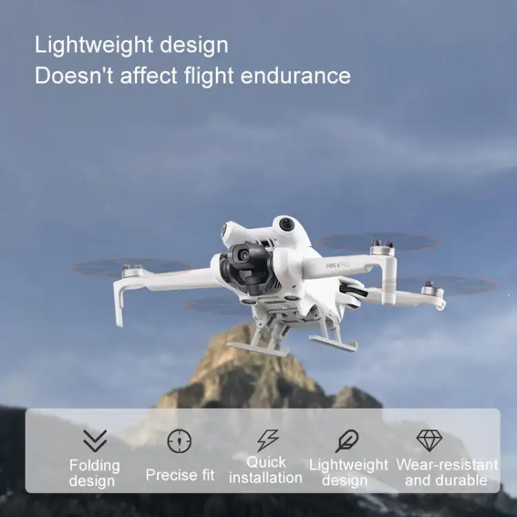 For DJI Mini 4 Pro Landing Gear Base Gimbal Protector Folding Booster Kickstand - Action King