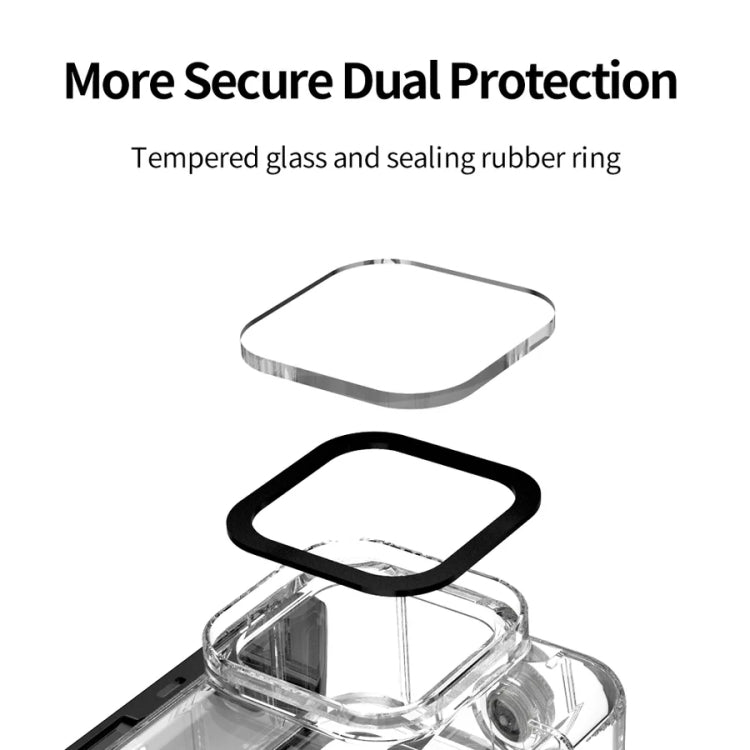 Telesin Vandtæt Etui med Dobbelte Bagdøre til GoPro Hero13/12/11/10/9 Sort