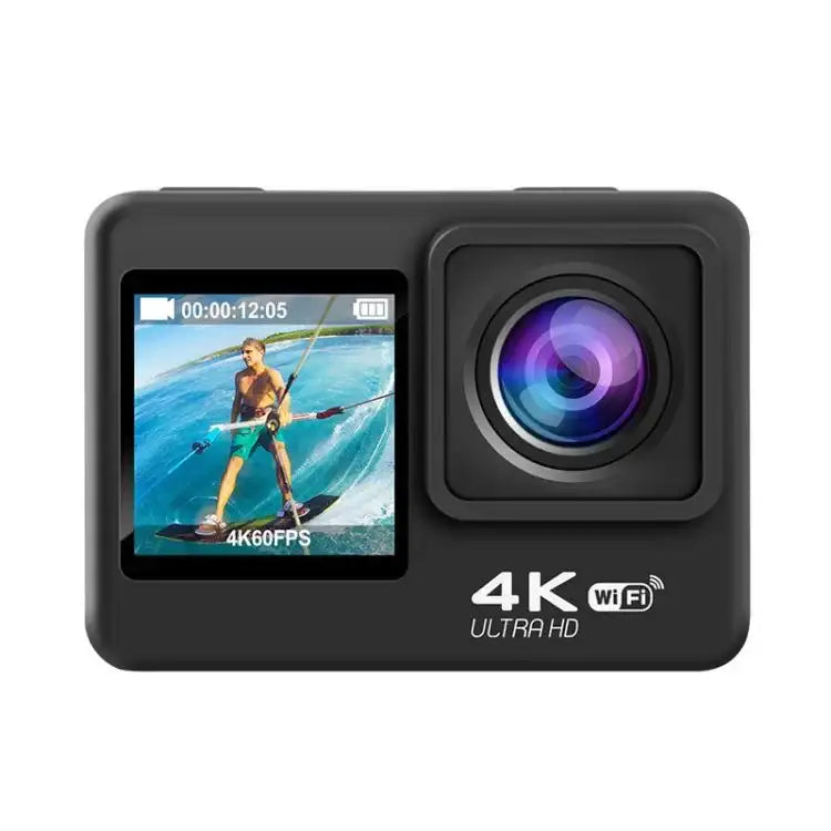 Sportkamera Q60TR: WIFI vidvinkel, anti-skak, dubbelskärm, fjärrkontroll. Högkvalitativ video.
