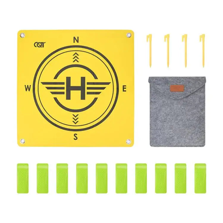 CQT 55cm Universal Reflective Drone Landing Pad Dual-Sided Waterproof Foldable Mat with Ground Pegs - Action King
