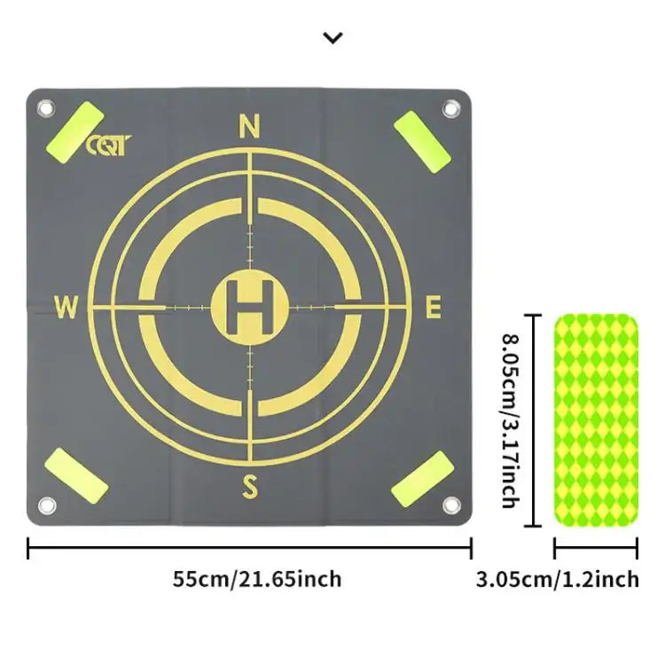CQT 55cm Universal Reflective Drone Landing Pad Dual-Sided Waterproof Foldable Mat with Ground Pegs - Action King