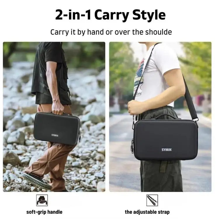 For Insta360 X5 / X4 Camera SYMIK Large Capacity Storage Bag Handbag Messenger Carrying Case - Action King