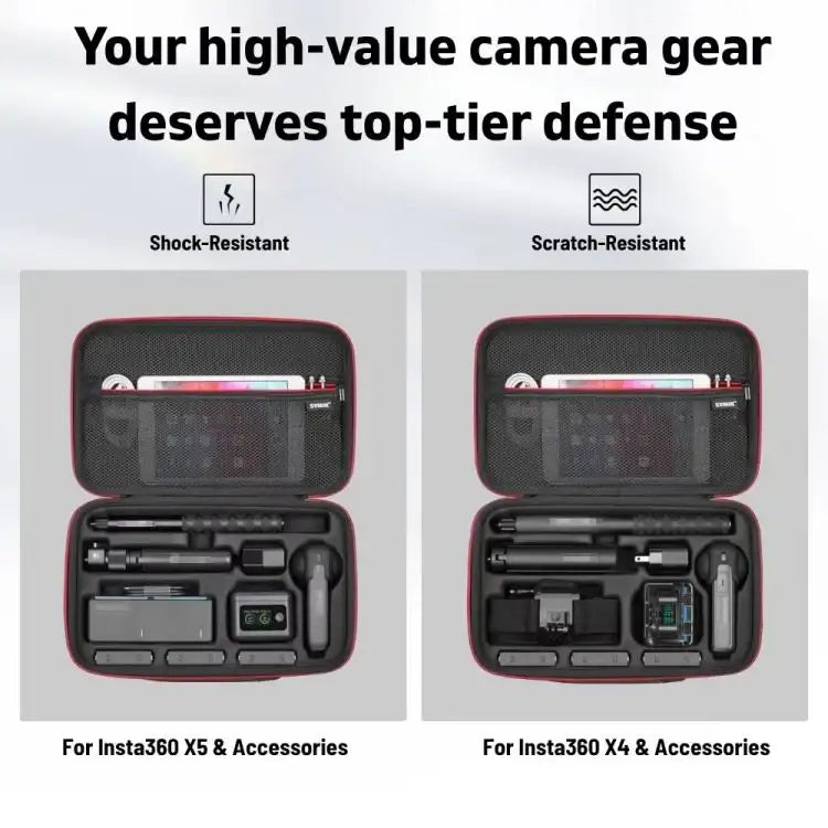 For Insta360 X5 / X4 Camera SYMIK Large Capacity Storage Bag Handbag Messenger Carrying Case - Action King