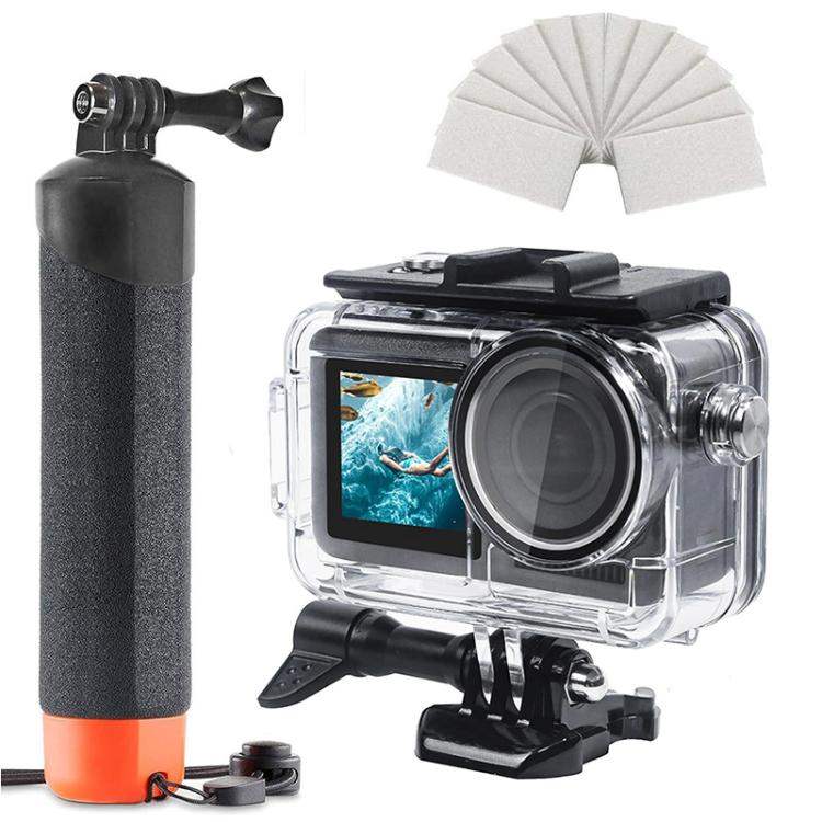 For DJI Action 5 Pro/4/3 Waterproof Diving Case with Buoyancy Float Stick Kit Includes Anti-Fog Inserts, Mounting Base - Action King