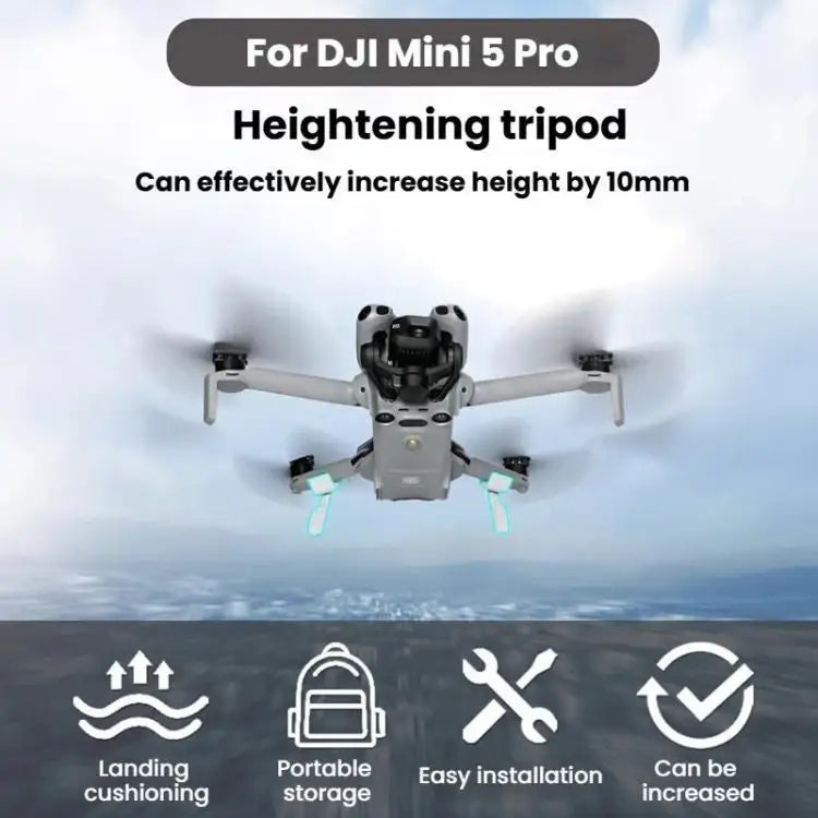 Förhöjt landningsställ för DJI Mini 5 Pro drönare.