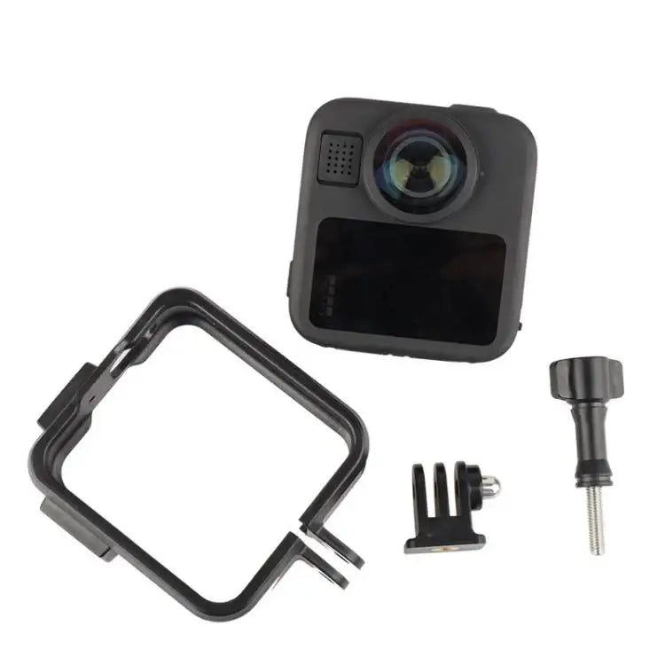 Til GoPro MAX2 plastramme sideåben beskyttelsesbur med dobbelte koldskobeslag, plastramme