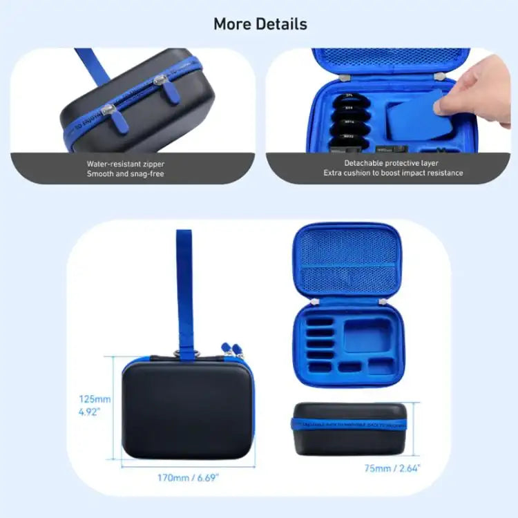 TELESIN DisAdv Medelhårt skyddsfodral för actionkamera, svart, skyddar mot stötar & repor.