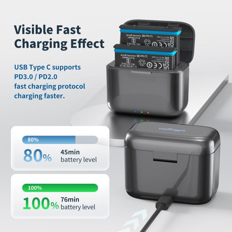 Insta360 X4 Air AMagisn - Insta360 X4 opladningsetui til hurtig opladning