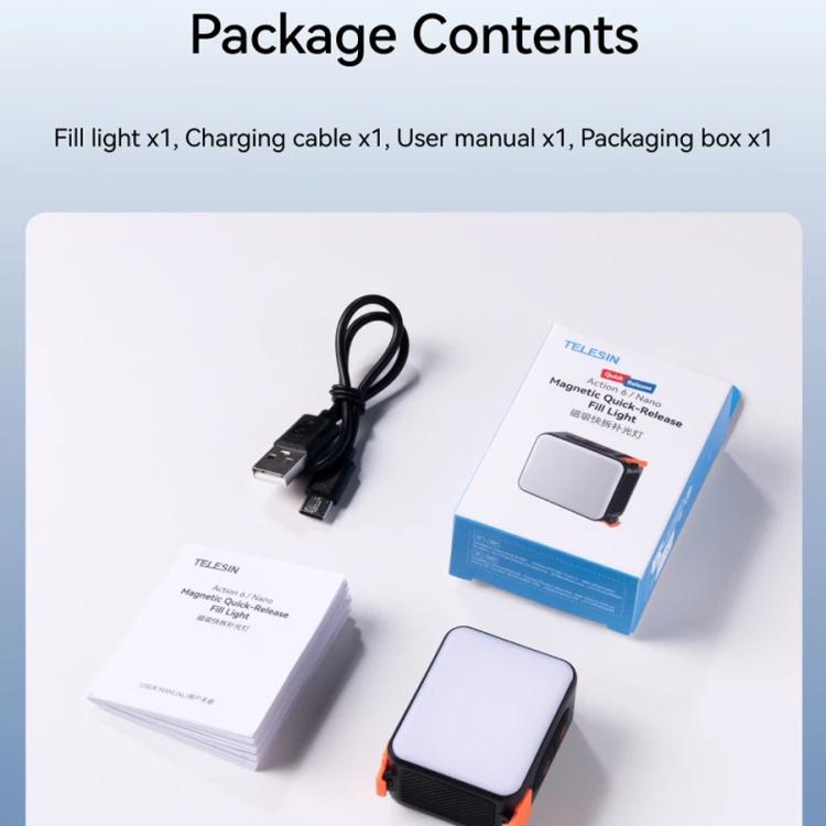 Telesin Magnetisk Belysning til DJI Osmo Action 6