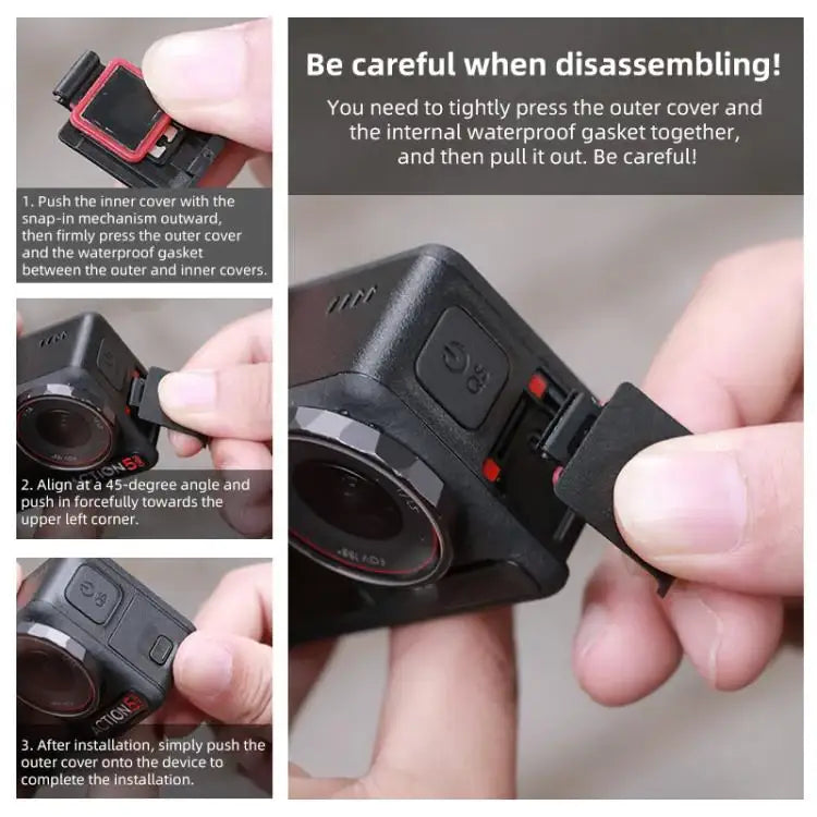 Skyddslock för DJI Osmo Action 5 Pro datahamn, svart. Hållbart kameraskydd.